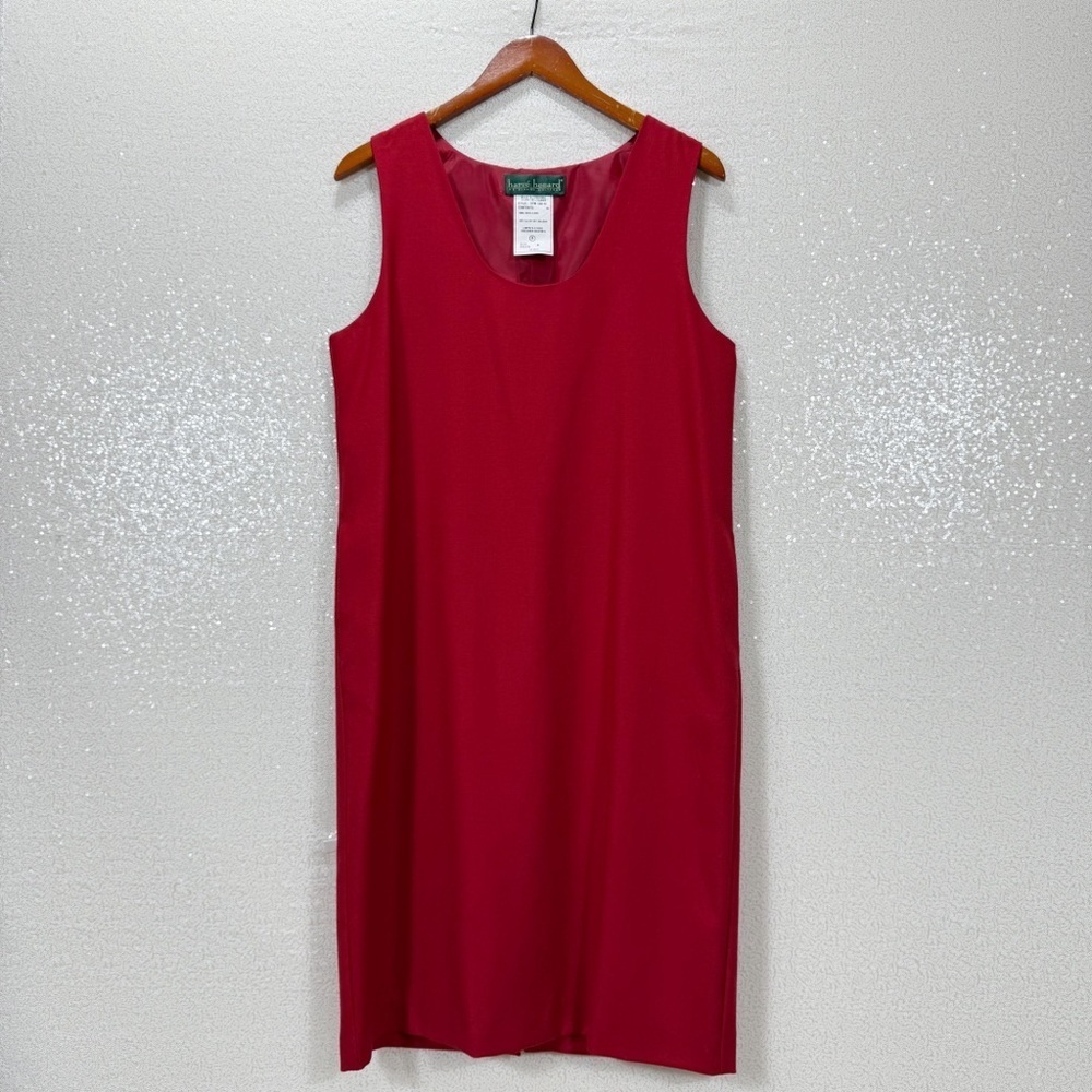 Harvé Benard by Bernard Holtzman Womens 100% Wool Sheath Dress – Red Sleeveless